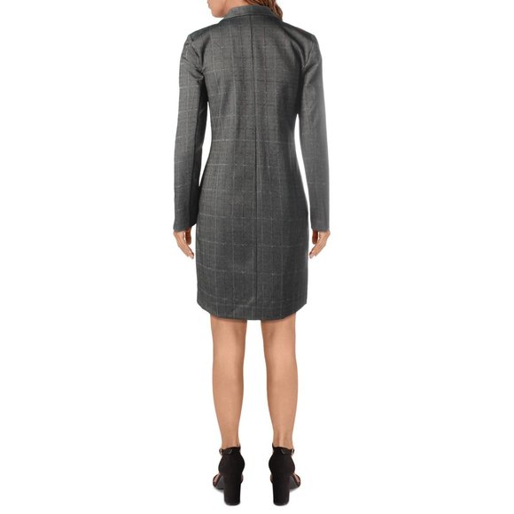 Nanette Lepore Double Breasted Plaid Coat Dress - Picture 3 of 4